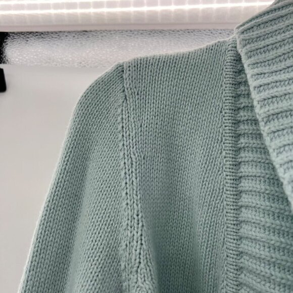 Talbots Women's Open Front Tight Knit Cardigan Mint Size Small Wool Blend - Picture 5 of 9